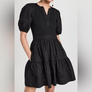 Ulla‎ Johnson “Amelia” Balloon Sleeve Mini Dress in Black - 8